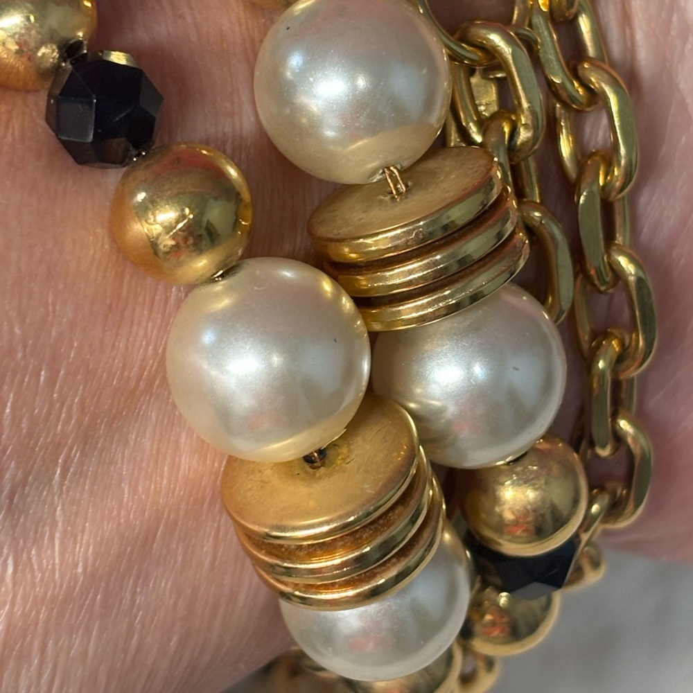 Hervé Bernard Vintage Gold-tone and Pearl Necklace - Picture 9 of 13